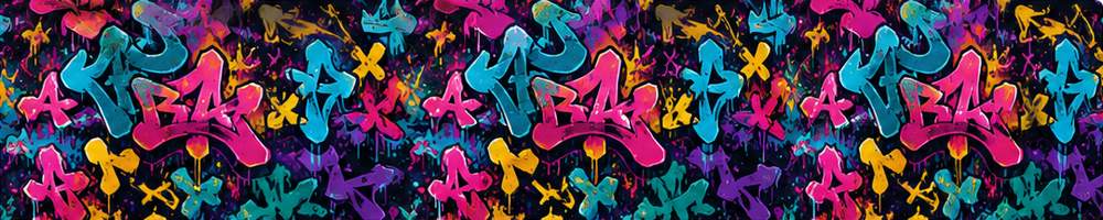KI-Muster buntes Graffiti in Neonfarben