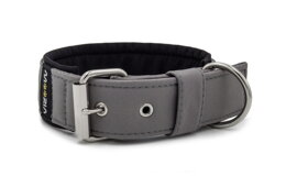 Halsband mit Gürtelverschluss - silberfarbene Beschläge
