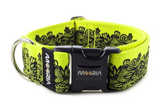 Halsband Black Print Lace Neon Yellow