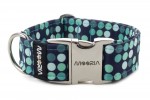 Halsband Cyan Dots mit Metallklemme