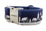 Halsband Winter Village Blue mit Metallklemme