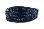 Halsband Staffordshire Bull Terrier Blue - Detail des Musters