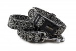 Leine Abstract Flower Black mit dem Halsband