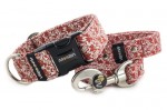 Leine Abstract Flower Red mit dem Halsband