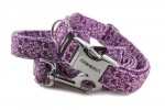 Halsband Abstract Flower Violet mit der Leine