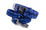 Halsband Digital Blue mit der Leine