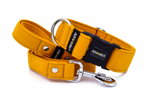 Halsband Mustard Yellow mit der Leine