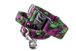 Halsband Purple Green Mood mit der Leine