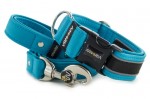 Halsband Reflex Dark Cyan II mit der Leine