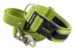 Halsband Reflex Lime Green II mit der Leine