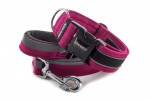 Halsband Reflex Magenta II mit der Leine