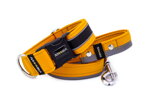 Halsband Reflex Mustard Yellow II mit der Leine