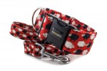 Halsband Sheep Dream Red mit der Leine