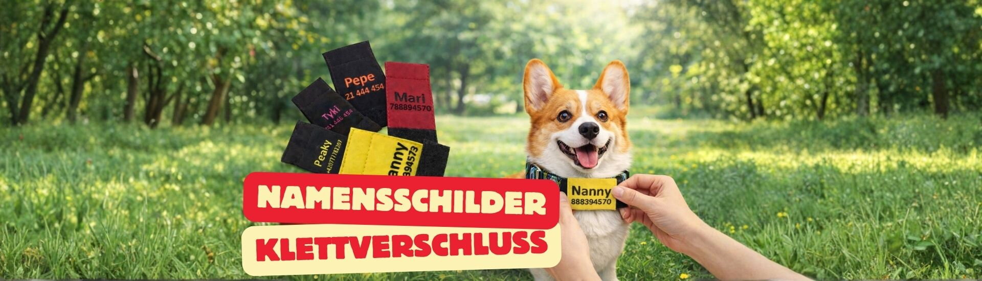 Namensschild mit Klettverschluss